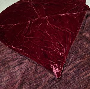 Full/Queen PB red velvet and chenille duvet cover